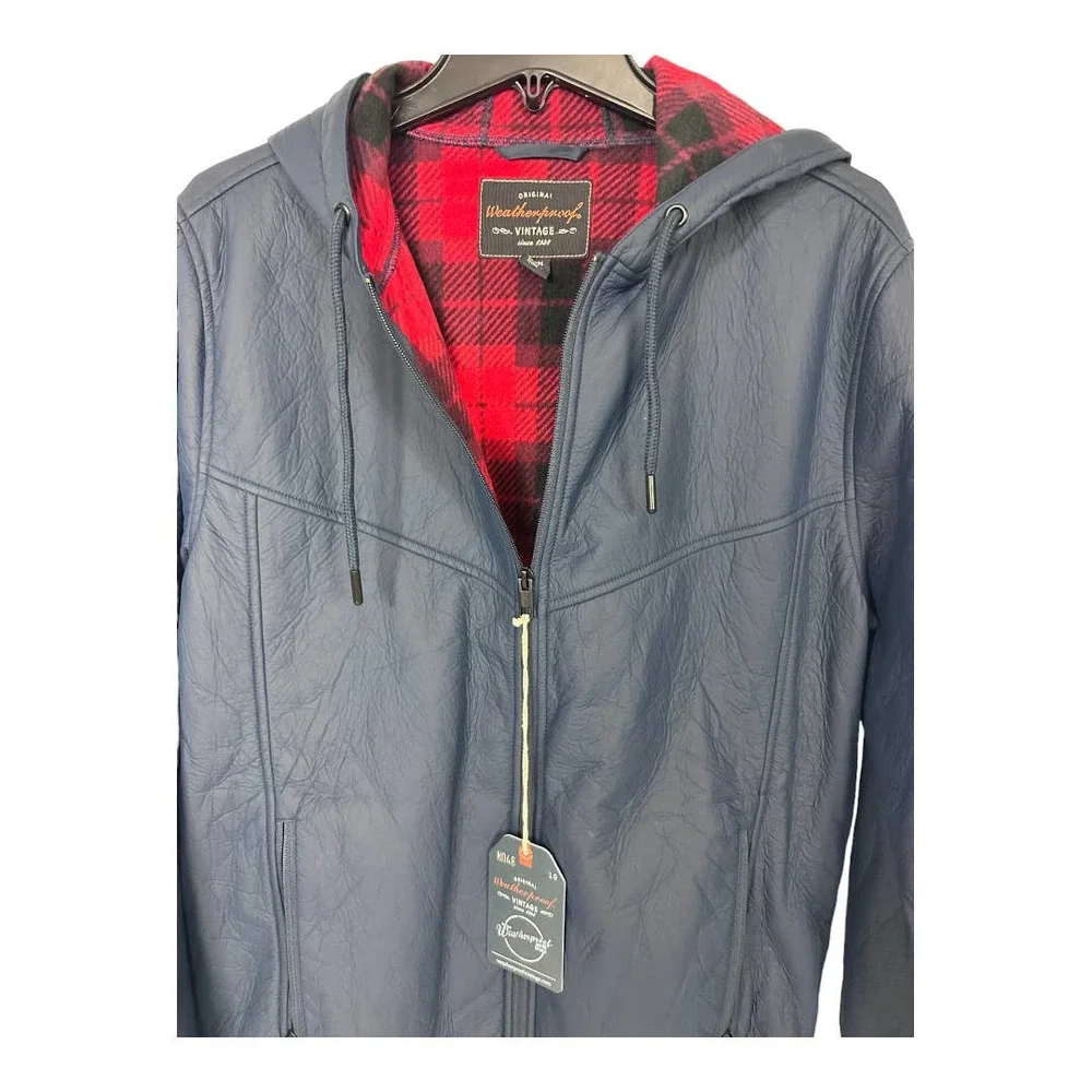 Weatherproof Vintage‎ 1948 Faux Leather Outer Plaid, Soft Interior Size Small